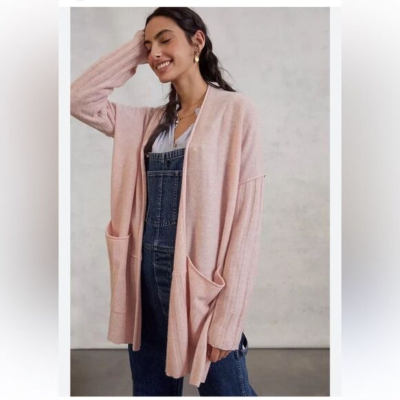 ANTHROPOLOGIE PILCRO Mafalda Cashmere Pink Sweater M - Picture 1 of 9